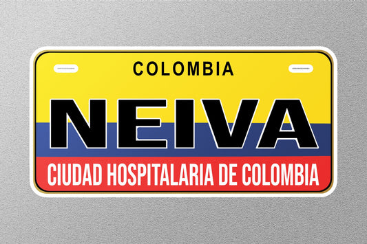 Neiva Colombia License Plate Sticker