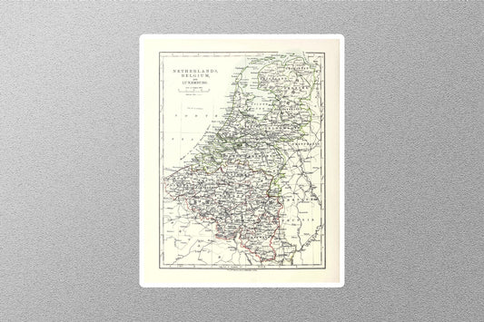Netherlands Belgium Luxembourg Map Sticker