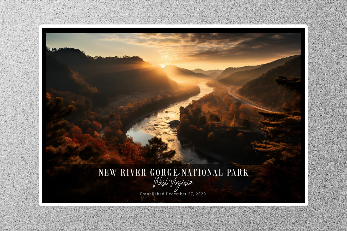 New River Gorge Sunrise National Park Sticker