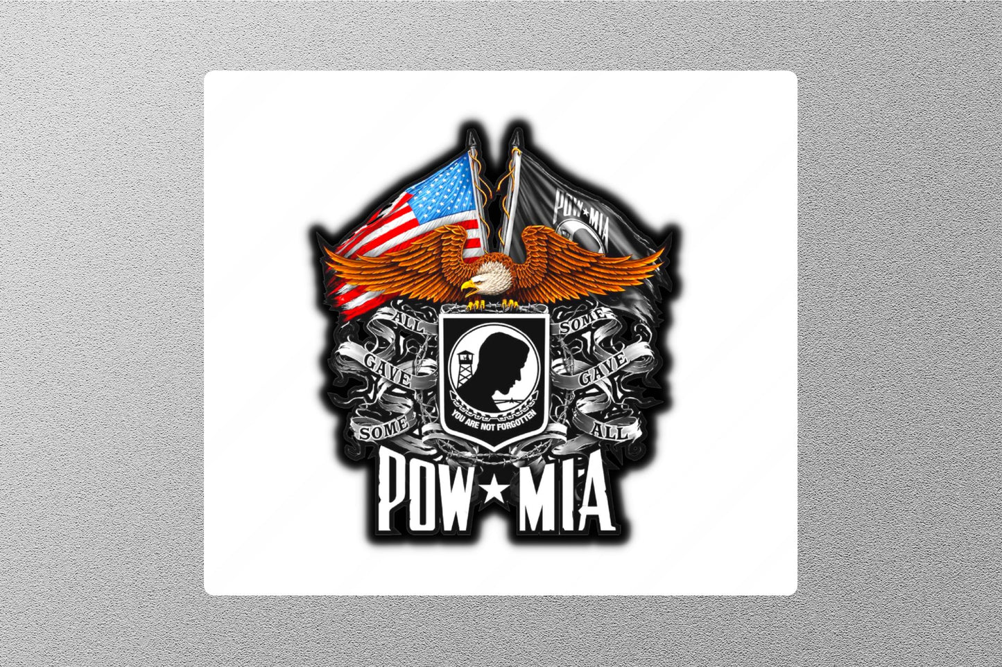 Pow Mia Military American Flag Sticker