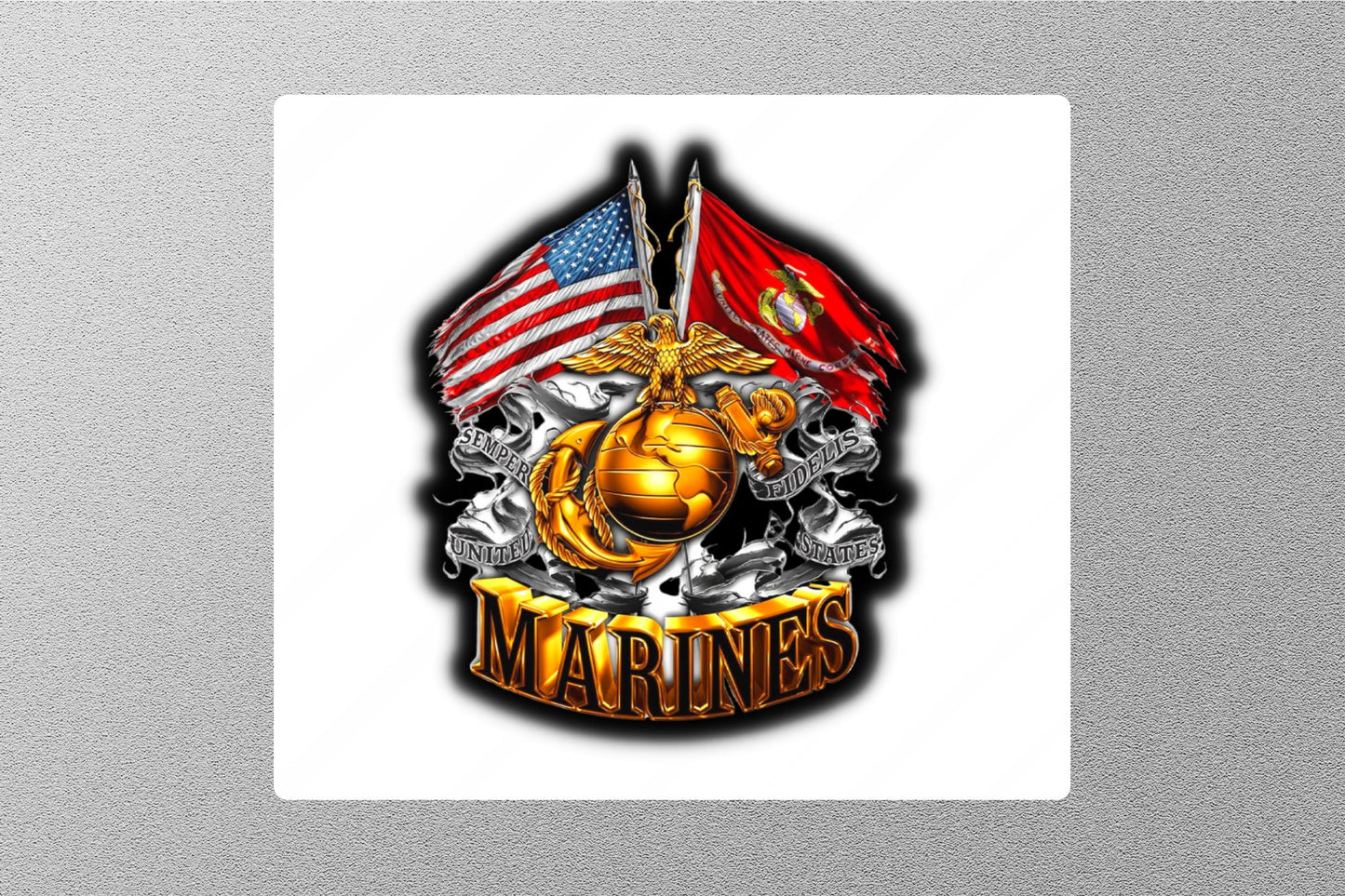 Marines American Flag Sticker