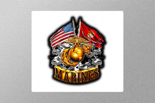 Marines American Flag Sticker