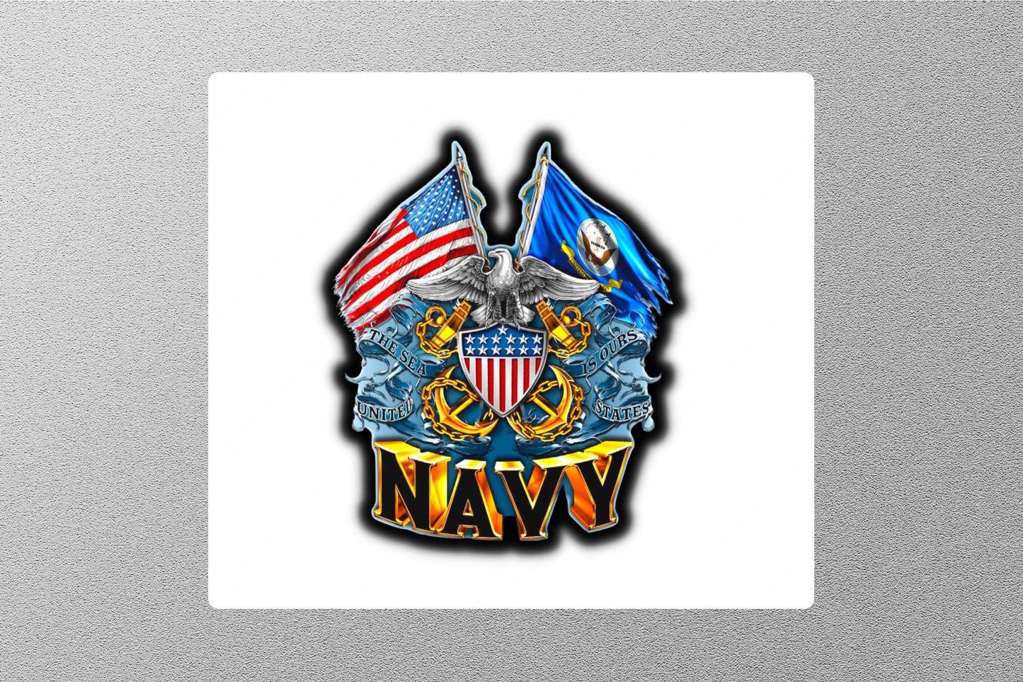 Navy American Flag Sticker