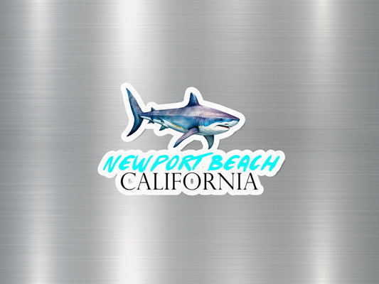 New Port Beach California Shark Sticker