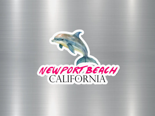 New Port Beach California Dolphin Sticker