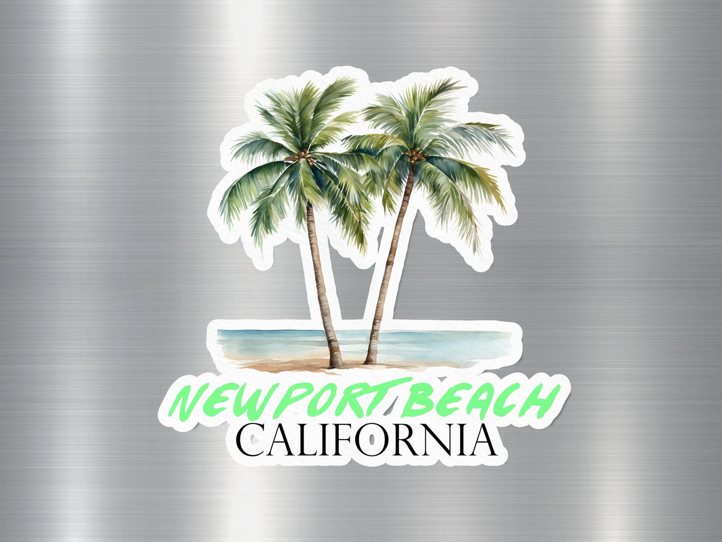 New Port Beach California Palm Tree Sticker