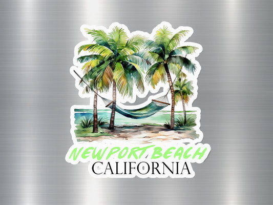 New Port Beach California Hammock Sticker