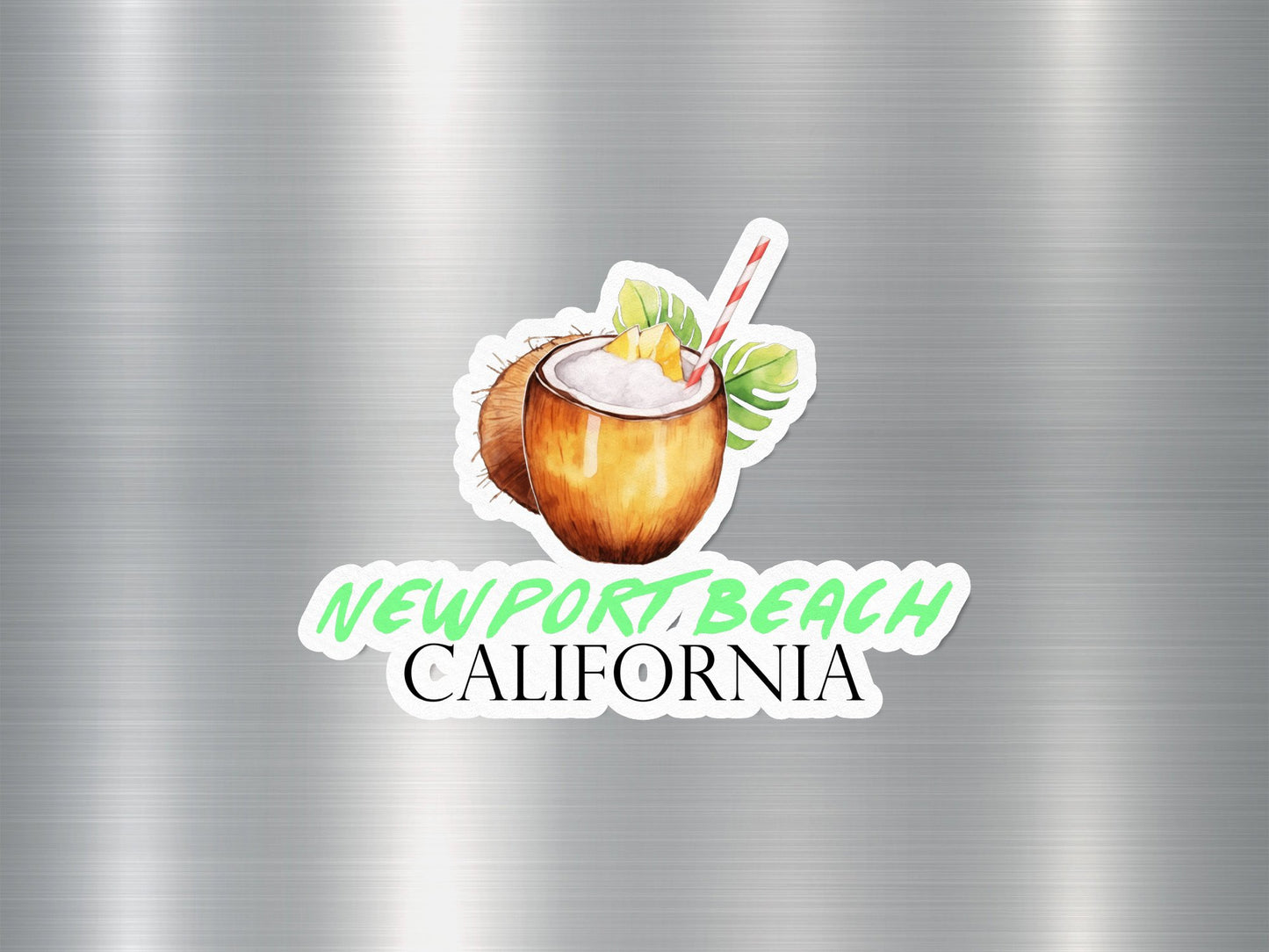 New Port Beach California Coconut Sticker