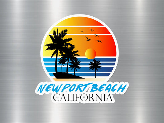 New Port Beach California Sunset Sticker