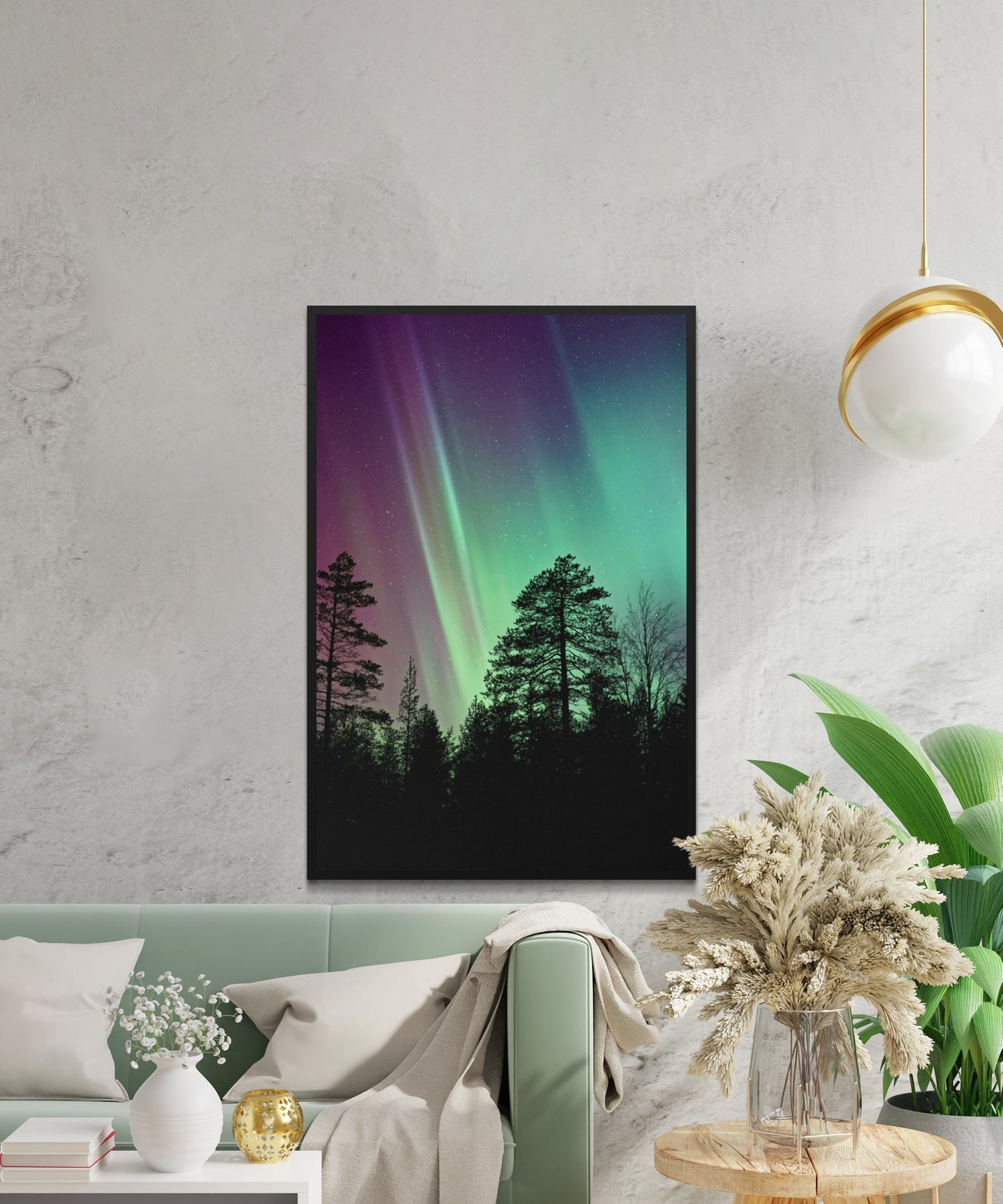 Night Sky Foto with Aurora Poster - Matte Paper