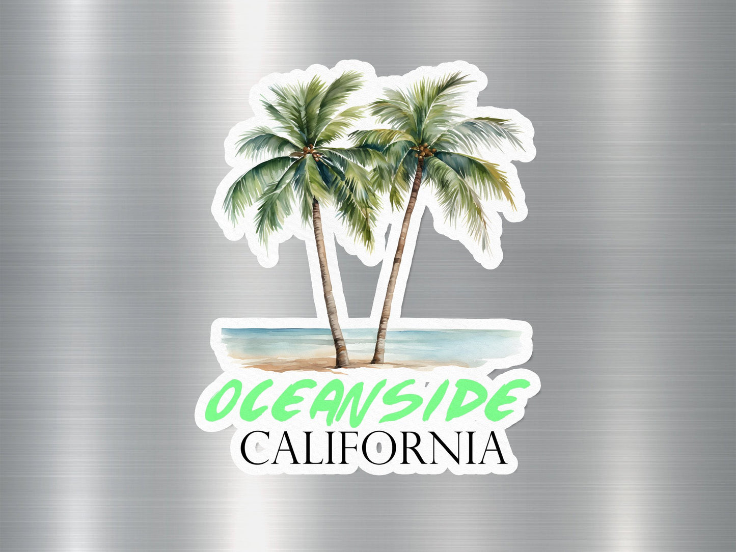 Ocean Side California Palm Tree Sticker