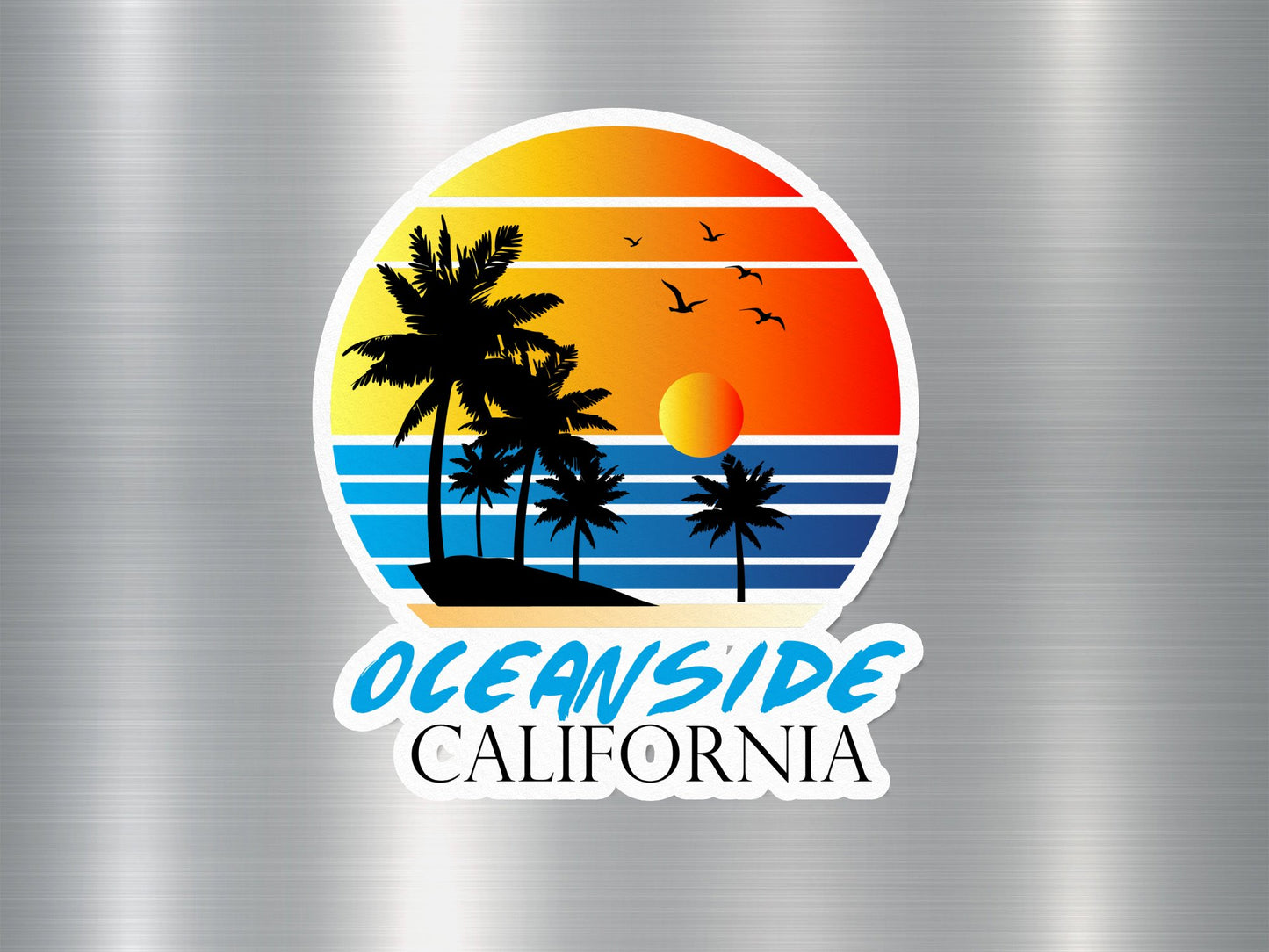 Ocean Side California Sunset Sticker