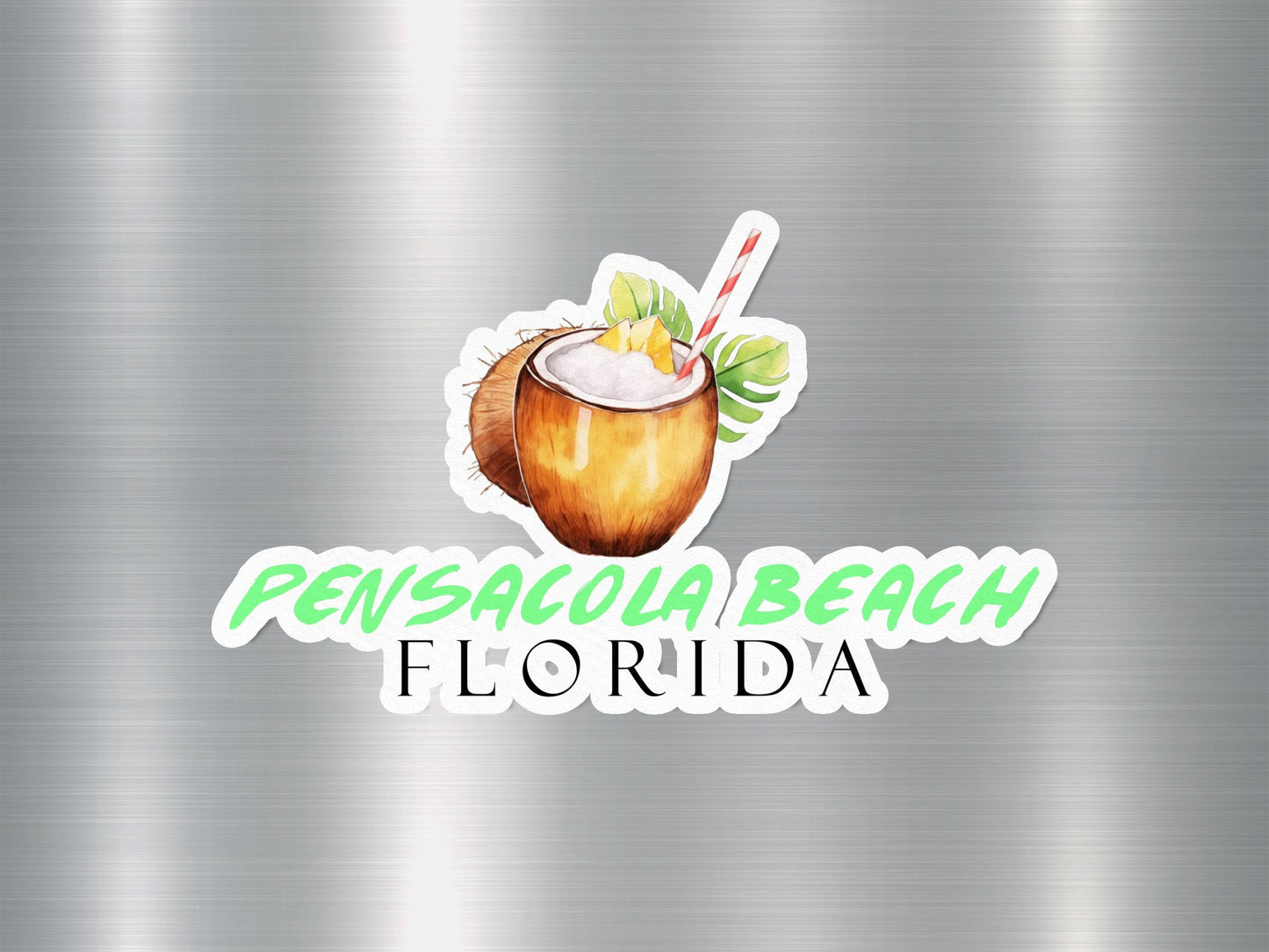 Pensacola Beach Florida Coconut Sticker