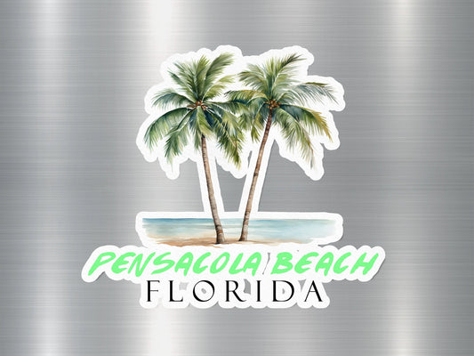 Pensacola Beach Florida Palm Tree Sticker