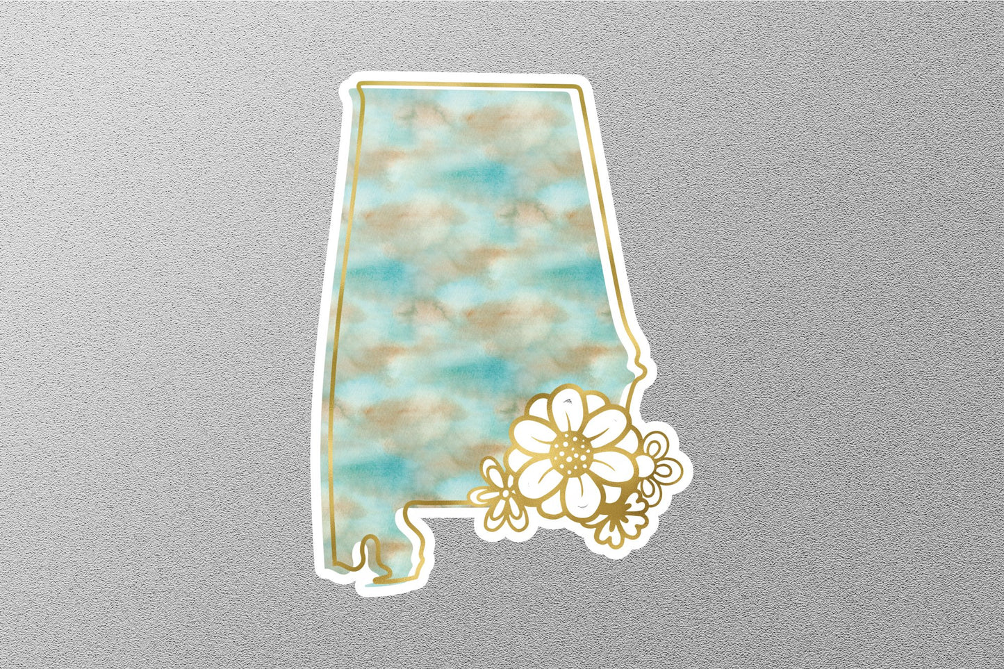 Floral Alabama 1 State Sticker