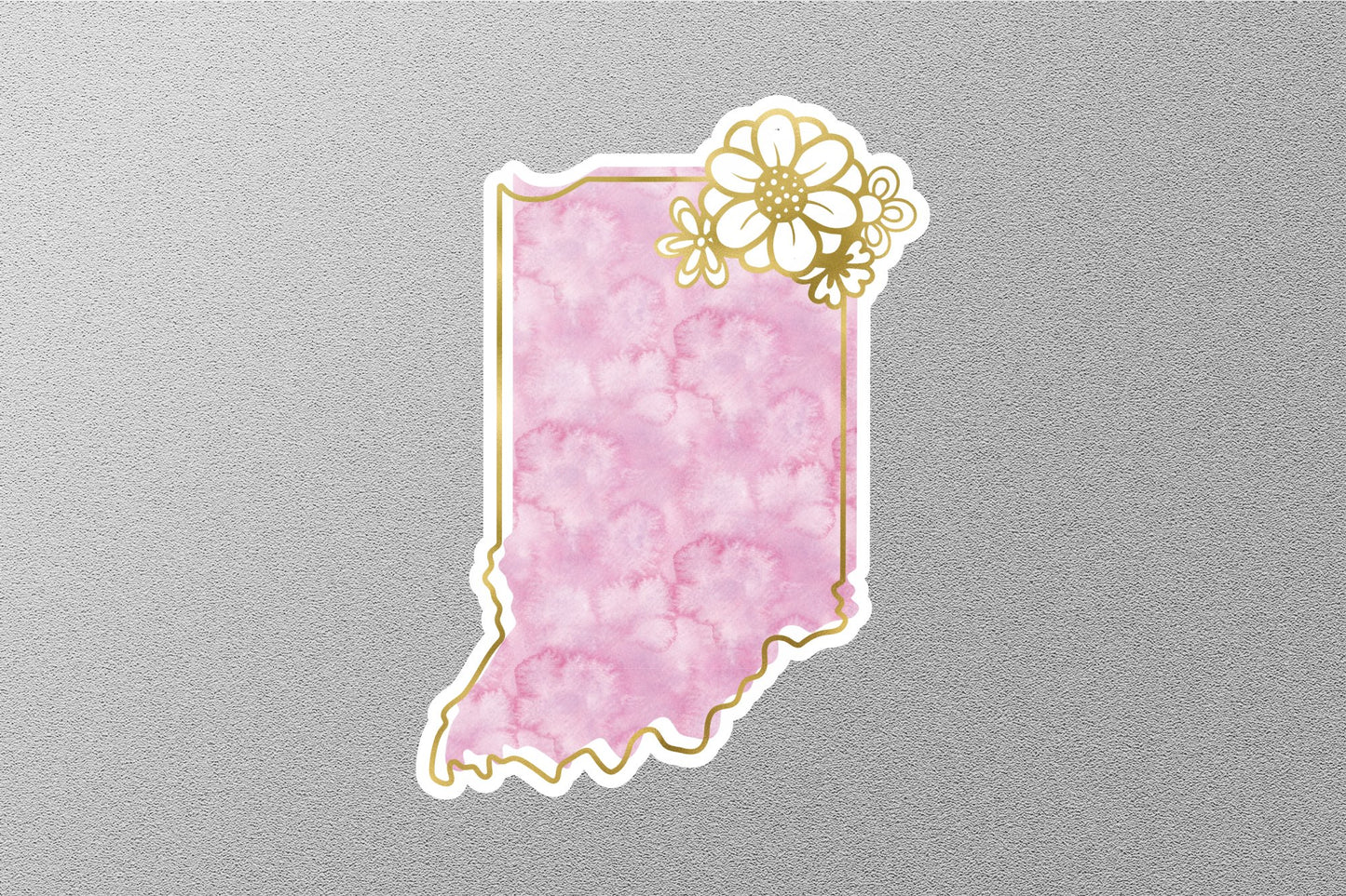 Floral Indiana State Sticker