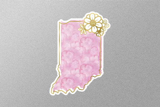 Floral Indiana State Sticker