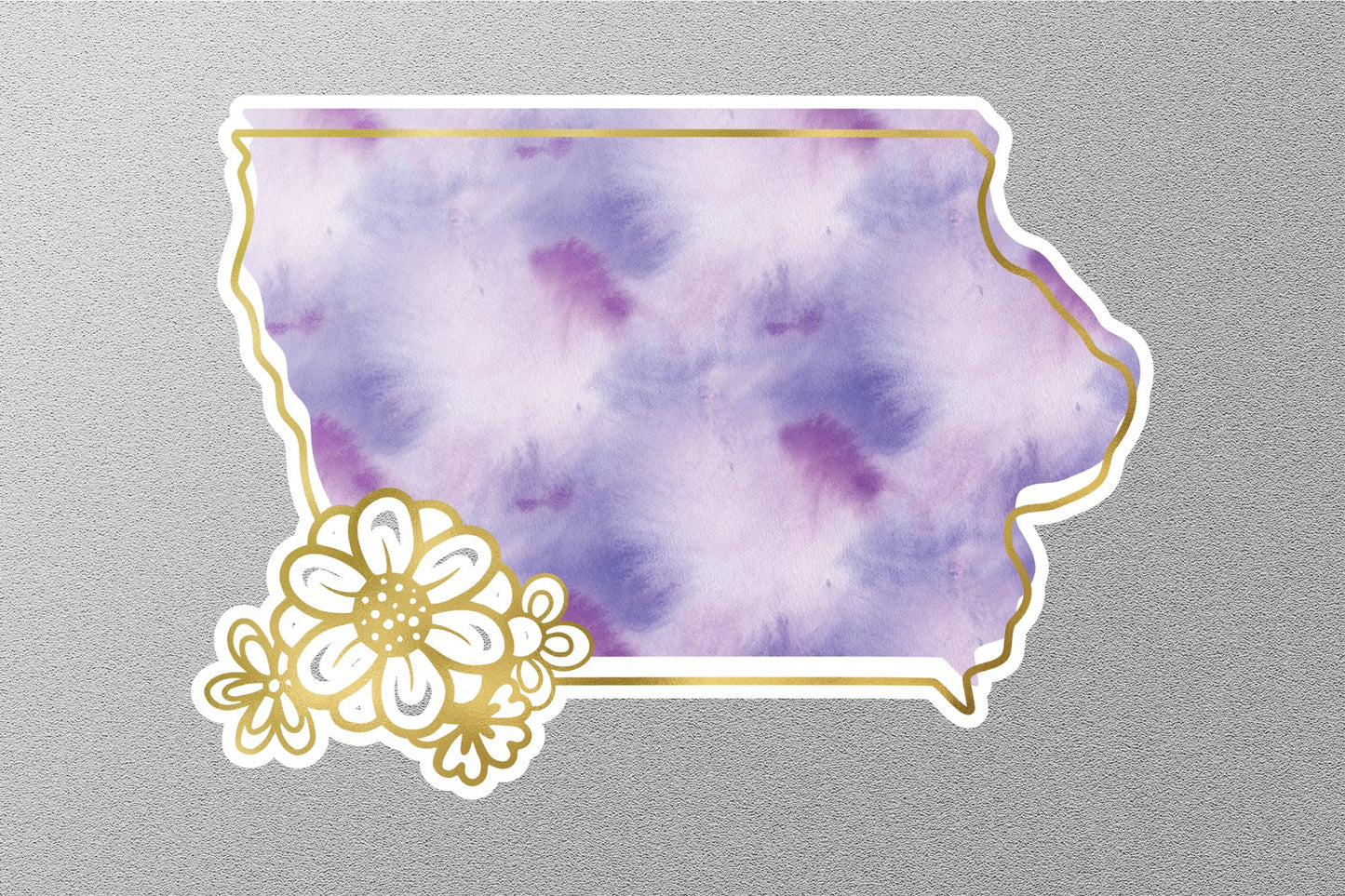 Floral Iowa State Sticker