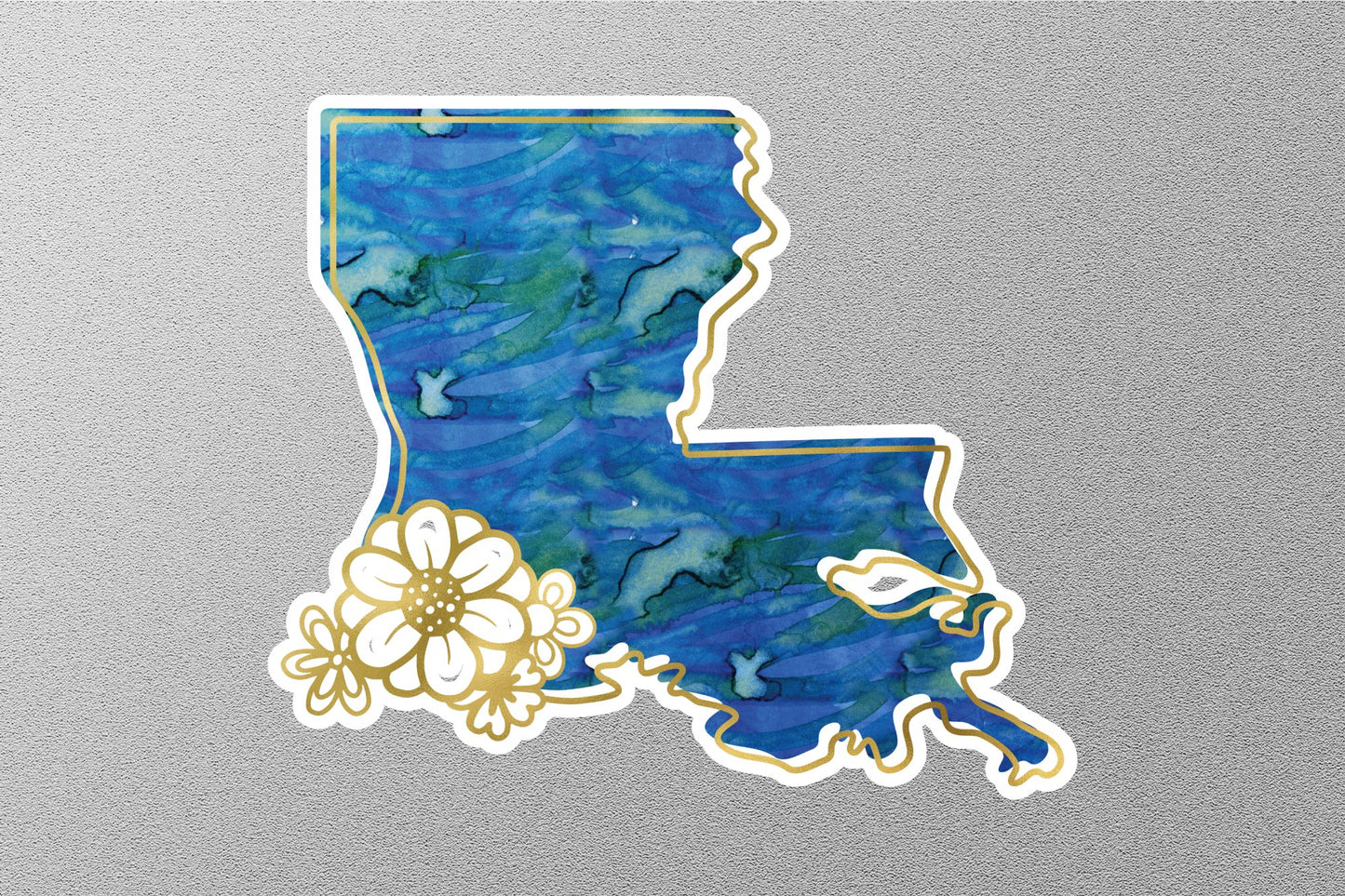 Floral Louisiana State Sticker