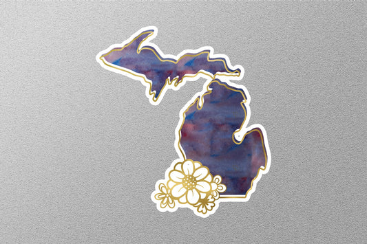 Floral Michigan State Sticker