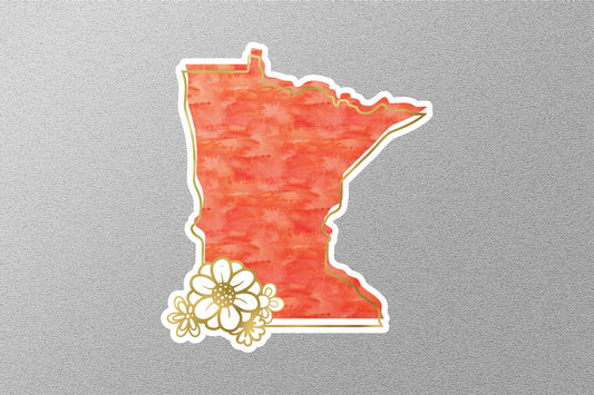 Floral Minnesota State Sticker