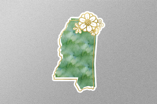 Floral Mississippi State Sticker