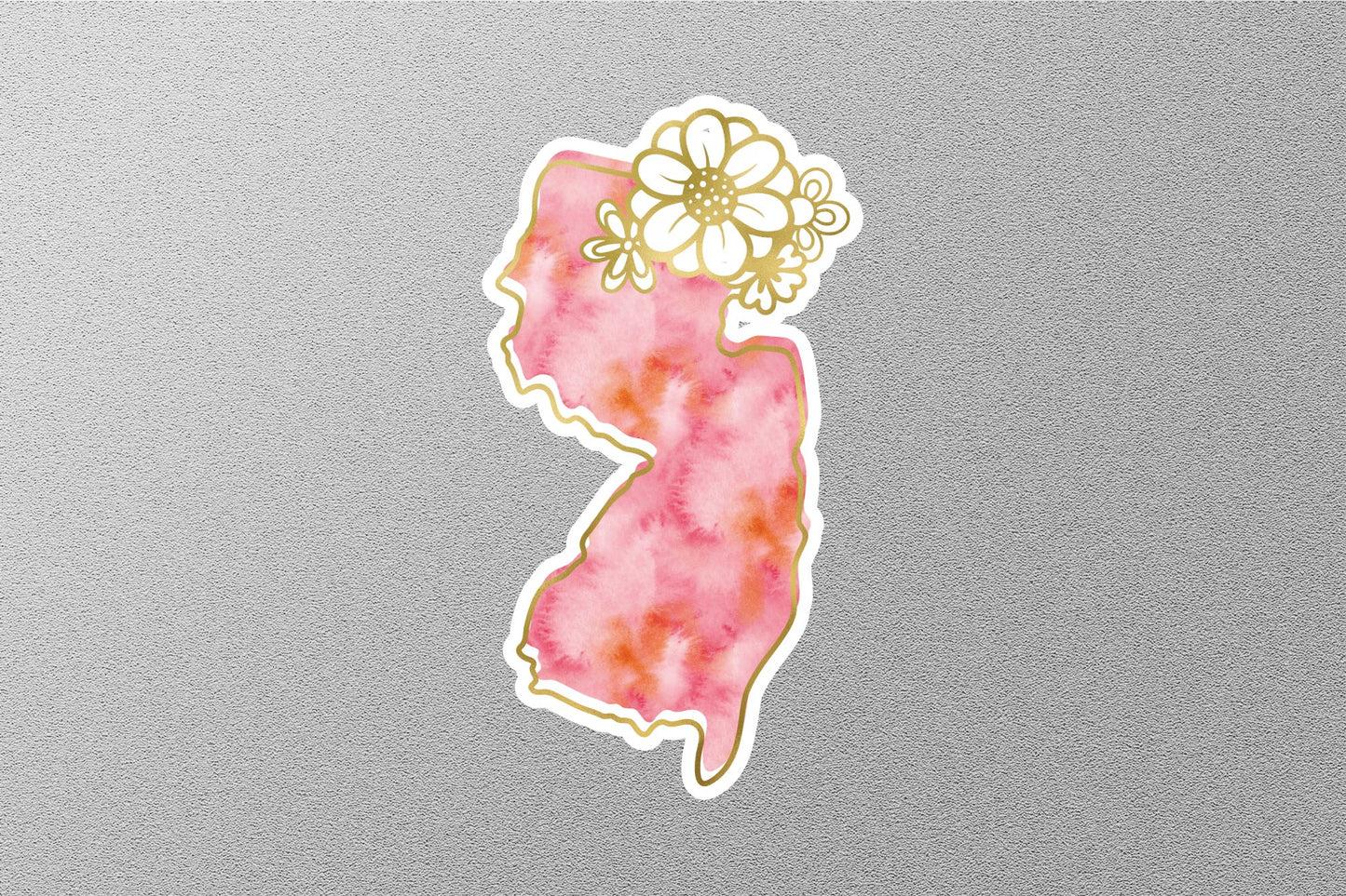 Floral New Jersey State Sticker