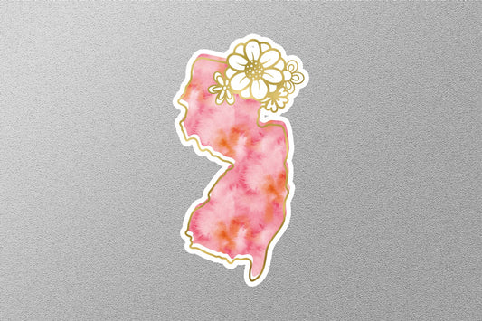 Floral New Jersey State Sticker