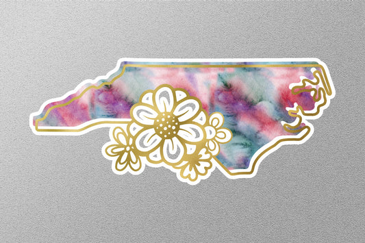 Floral North Carolina State Sticker