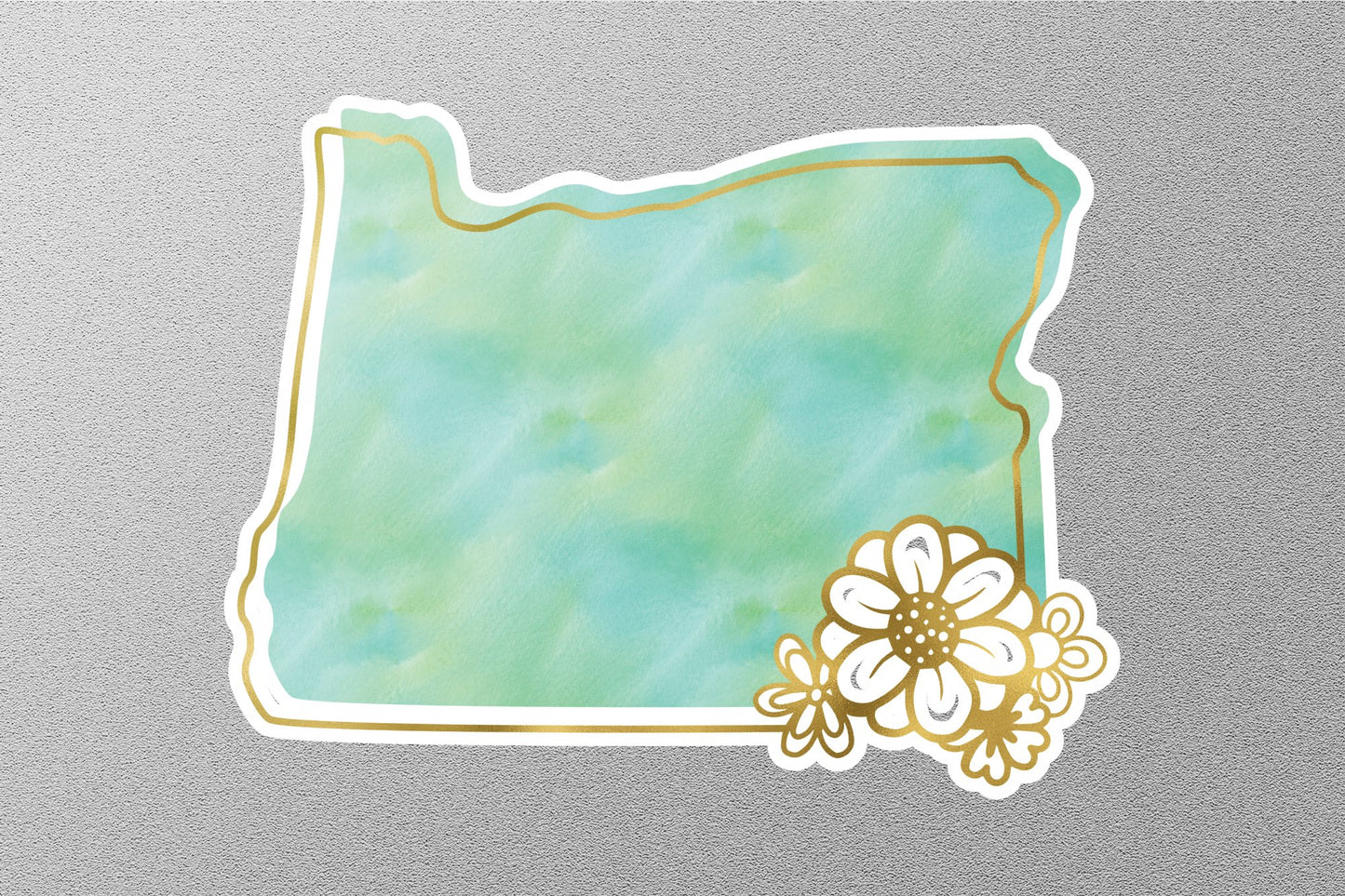 Floral Oregon State Sticker