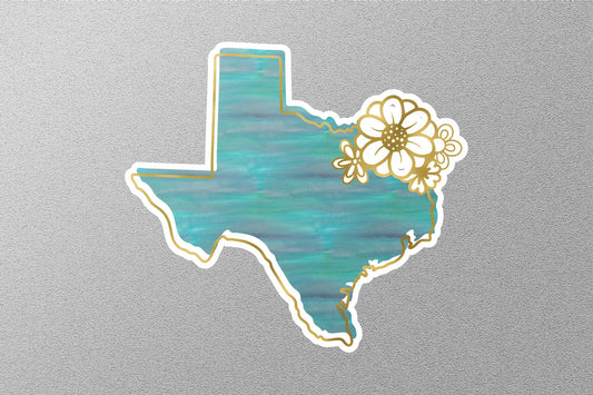 Floral Texas State Sticker