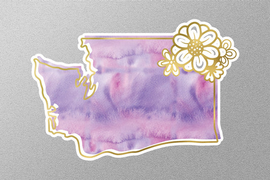 Floral Washington State Sticker