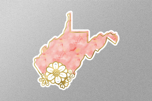 Floral West Virginia State Sticker
