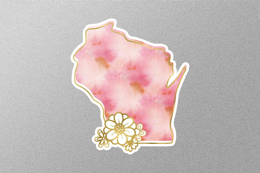 Floral Wisconsin State Sticker