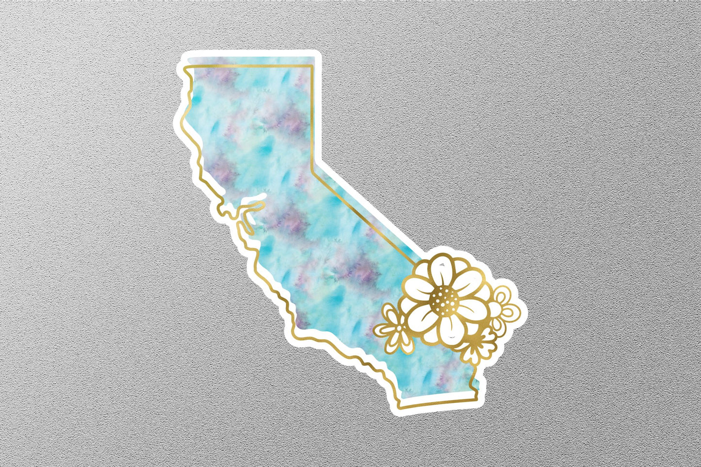 Floral California State Sticker
