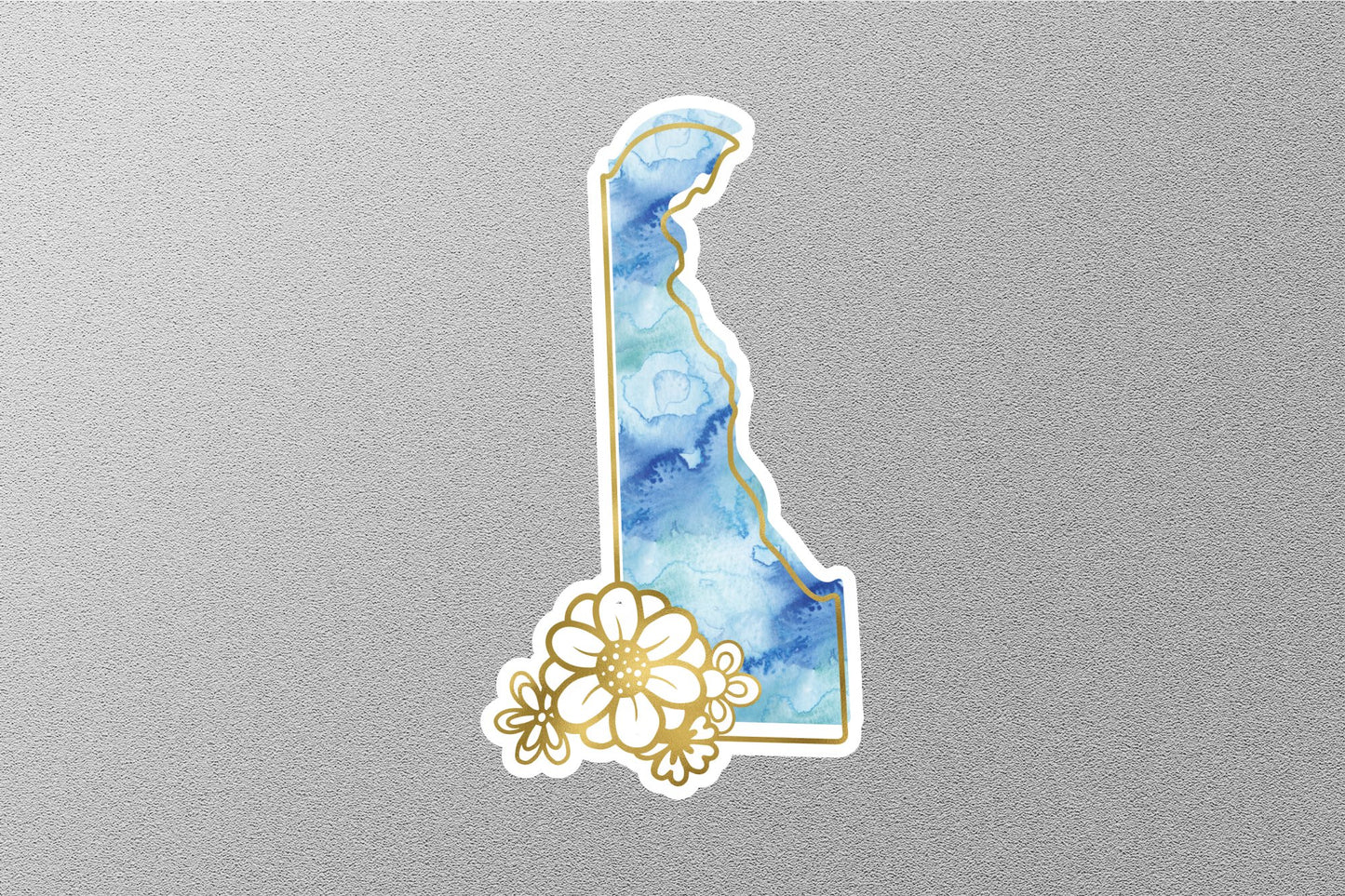 Floral Delaware State Sticker