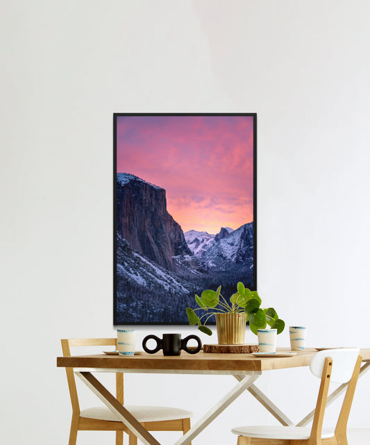 Pink Sunrise Mountain Poster - Matte Paper