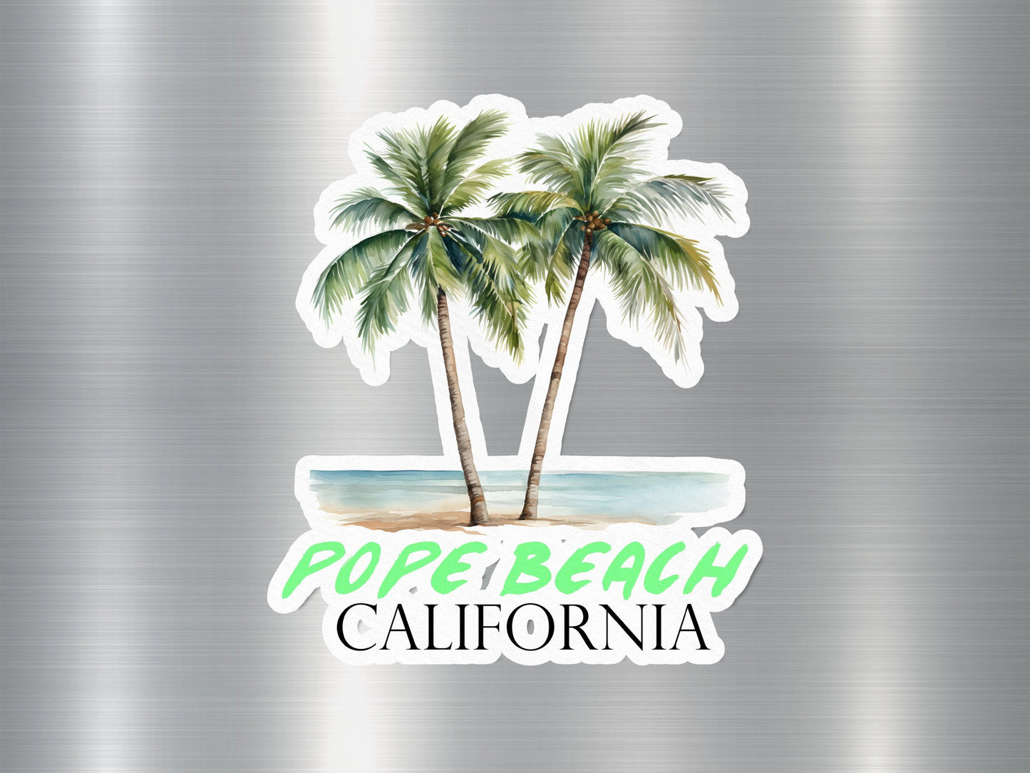 Pope Beach California Palm Tree Sticker