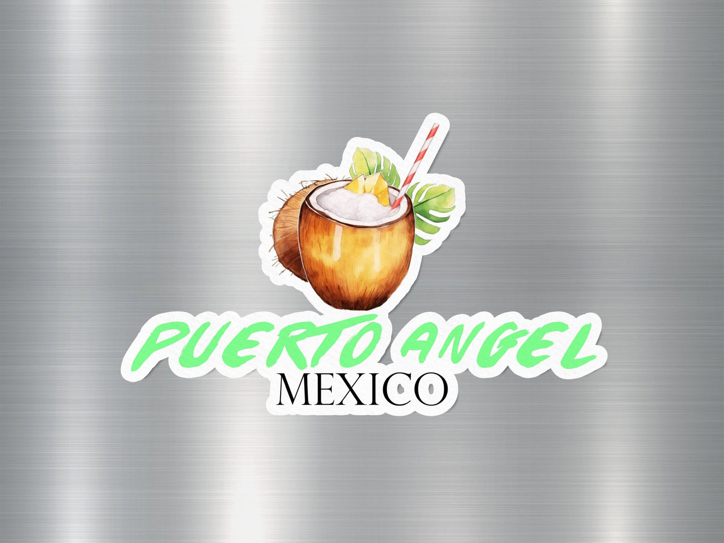 Puerto Angel Mexico Coconut Sticker