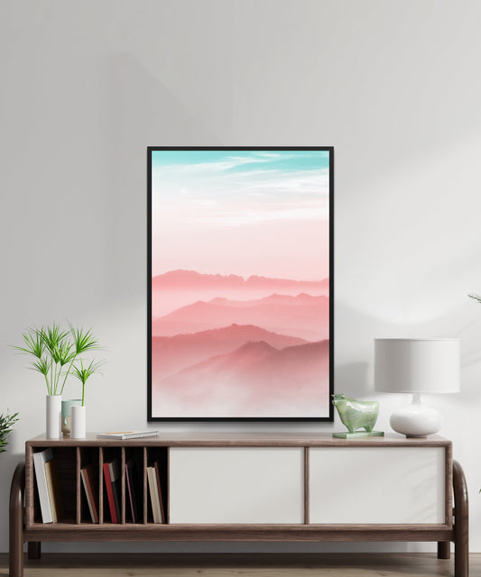 Rose Blue Mountains Poster - Matte Paper