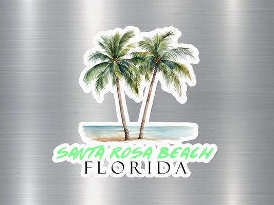 Santa Rosa Beach Florida Palm Tree Sticker