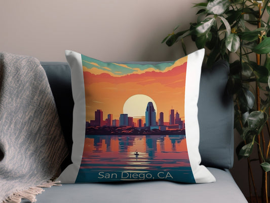 Vintage San Diego CA 7 Throw Pillow