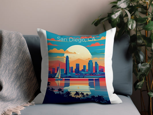 Vintage San Diego CA 8 Throw Pillow