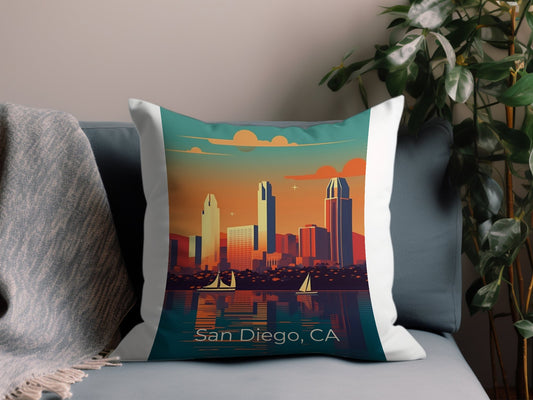Vintage San Diego CA 10 Throw Pillow