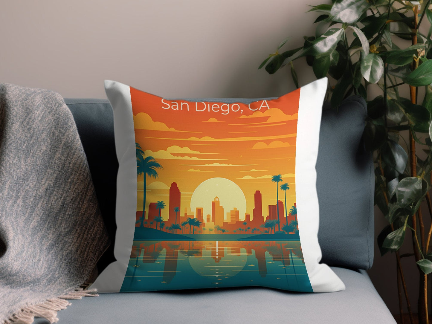 Vintage Sea Cliff Throw Pillow