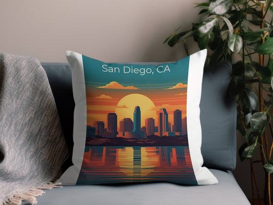 Vintage San Diego CA 2 Throw Pillow
