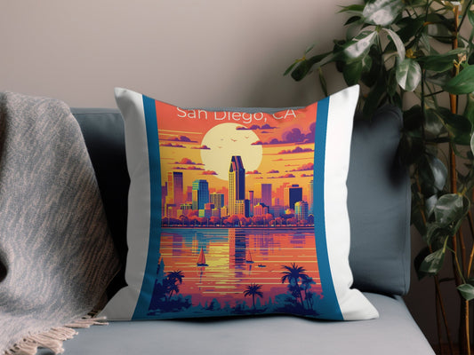 Vintage San Diego CA 3 Throw Pillow