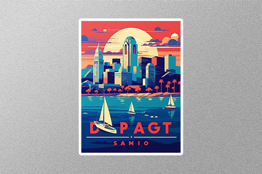 Vintage San Diego Travel Stickers