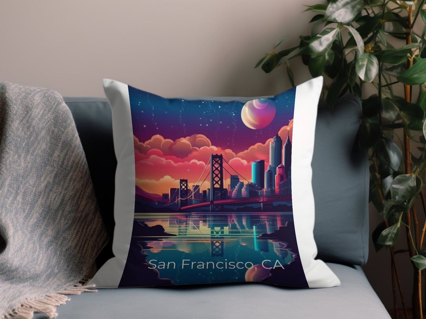 Vintage San Francisco CA 13 Throw Pillow