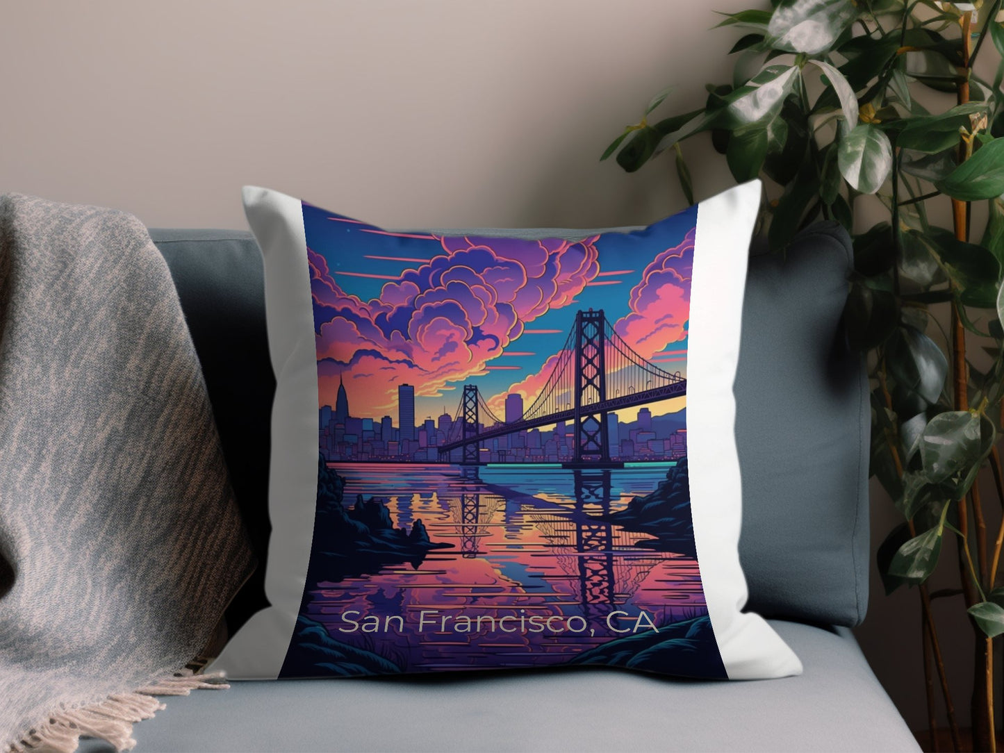 Vintage San Francisco CA 14 Throw Pillow